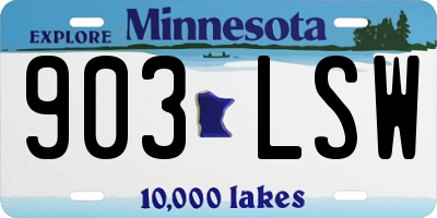 MN license plate 903LSW
