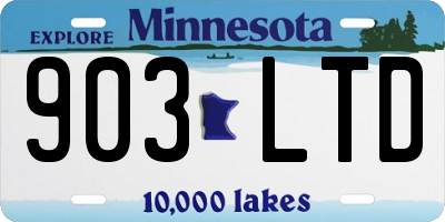 MN license plate 903LTD