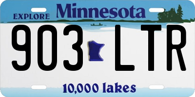 MN license plate 903LTR
