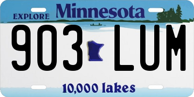 MN license plate 903LUM