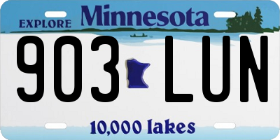 MN license plate 903LUN