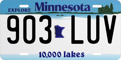 MN license plate 903LUV