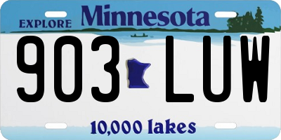 MN license plate 903LUW