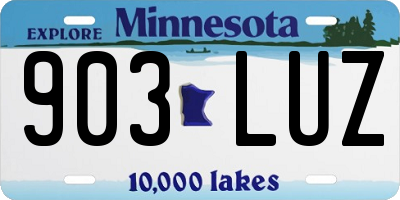 MN license plate 903LUZ