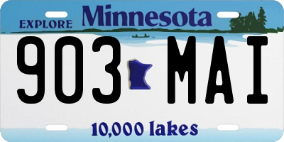 MN license plate 903MAI