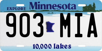 MN license plate 903MIA