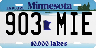 MN license plate 903MIE
