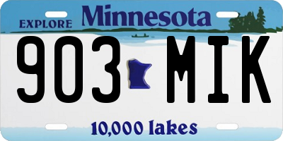 MN license plate 903MIK