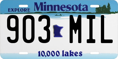 MN license plate 903MIL