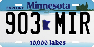 MN license plate 903MIR