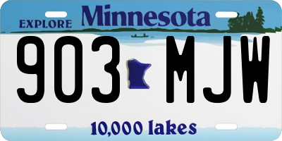 MN license plate 903MJW