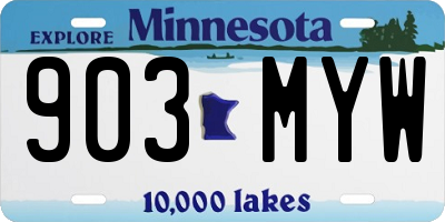 MN license plate 903MYW