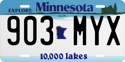 MN license plate 903MYX