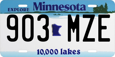 MN license plate 903MZE