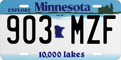 MN license plate 903MZF