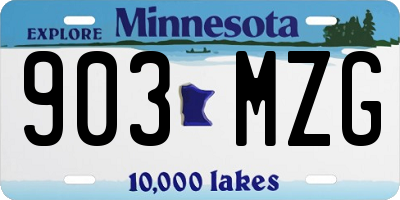 MN license plate 903MZG