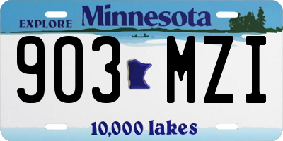 MN license plate 903MZI