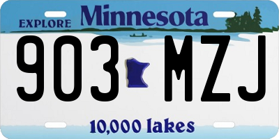 MN license plate 903MZJ