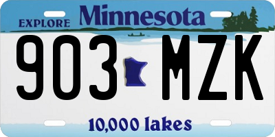 MN license plate 903MZK