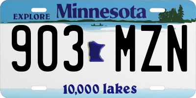 MN license plate 903MZN