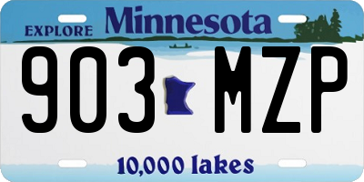 MN license plate 903MZP