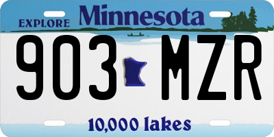 MN license plate 903MZR