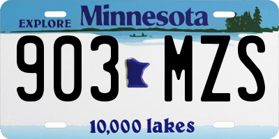 MN license plate 903MZS