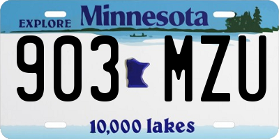 MN license plate 903MZU