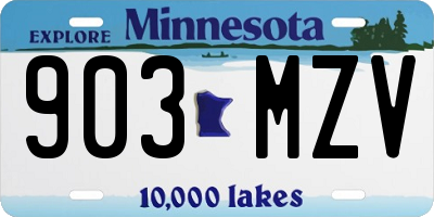 MN license plate 903MZV