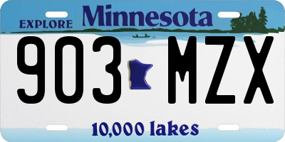 MN license plate 903MZX