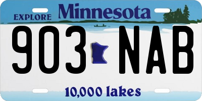MN license plate 903NAB