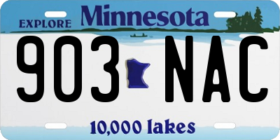 MN license plate 903NAC