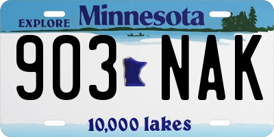MN license plate 903NAK
