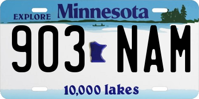 MN license plate 903NAM
