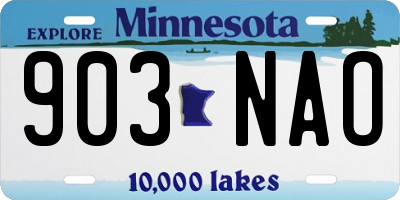MN license plate 903NAO