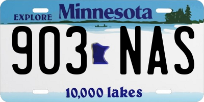 MN license plate 903NAS