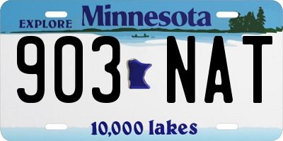MN license plate 903NAT