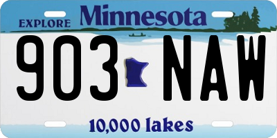 MN license plate 903NAW