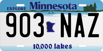 MN license plate 903NAZ
