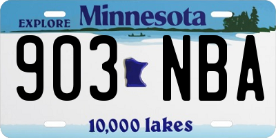 MN license plate 903NBA