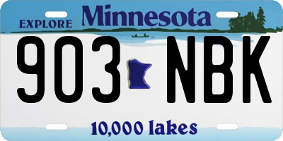 MN license plate 903NBK