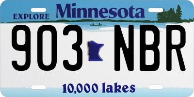 MN license plate 903NBR