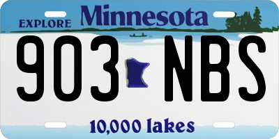 MN license plate 903NBS