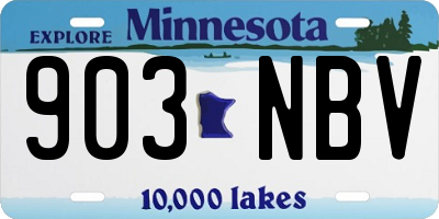 MN license plate 903NBV