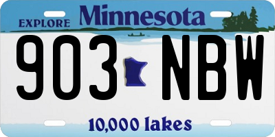 MN license plate 903NBW