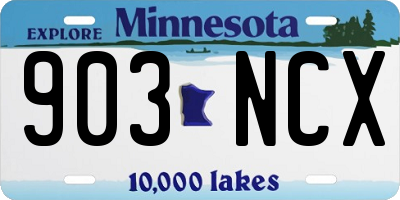 MN license plate 903NCX