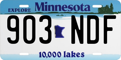 MN license plate 903NDF