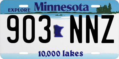 MN license plate 903NNZ