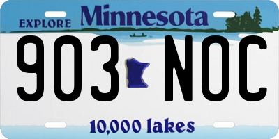 MN license plate 903NOC