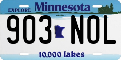 MN license plate 903NOL